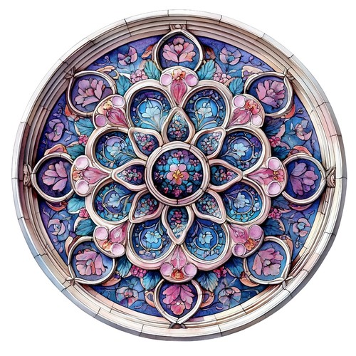 Sticker stained glass pink - glass,