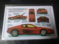 Blechschild Schild 20x30 Ferrari Testarossa 1984, rot, Poster Vintage, Info PK1