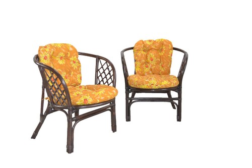 Rattansessel braun inkl - 2x,