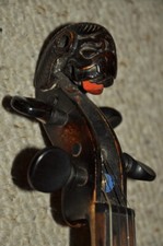 Alte Geige Löwenkopf Zettel Jacobus Stainer Violine old Violin zB Requisite