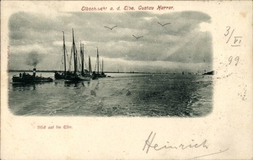Hamburg elbschlucht elbe - ak,