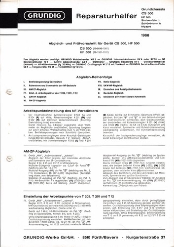 Service manual for grundig - grundig, cs