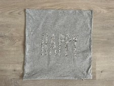H&M Kissenbezug Kissenhülle 40x40cm Pailletten happy