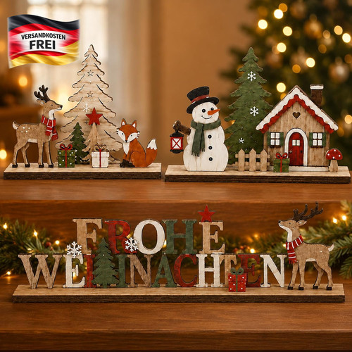 Weihnachtsdeko holz set mit - holz,