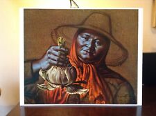 ORIGINAL SELTENER Tretchikoff The Herb Seller 1969 - Vintage Kitsch Kunstdruck