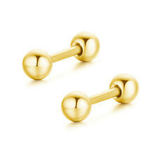 1 - 4 Paar Ohrstecker Kugel Schraubverschluss Edelstahl Damen Herren Ohrringe