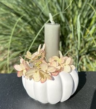 Kürbis Stabkerzen- o. Teelichthalter Herbst Deko Kerzenhalter Herbstdekoration