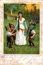 AK ZWERG ZWERGE MIT SCHNEEWITTCHEN COL. 1900