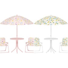 4 tlg. Kindersitzgruppe Garten mit Gartentisch 2 Klappstühle Sonnenschirm