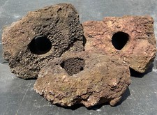 Lavastein ca. 30 x 40 cm mit Loch Steingarten Pflanzstein zufällige Auswahl