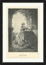 J. Koppax. Im Gebet Glaube Rundbogen Gott Religion Holzkiste  Faksimile_A 1096