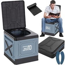 Faltbare Campingtoilette max 150 kg mobile WC mit 12 Toilettenbeuteln Tragbare