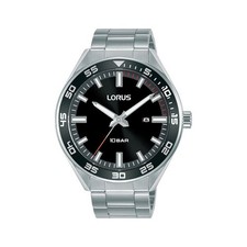 LORUS Herrenuhr RH935NX9 Quarz Edelstahl schwarz Datumsfunktion 44 cm B-WARE