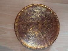 ALTER BRAUN-BRONZE SCHIMMERNDER TELLER / SCHALE - UNIKAT