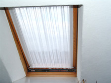 Weiß Scheibengardine 1m Spanngardine 100cm hoch Dachfenster Gardine Fenster 55cm