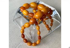 37,10g Antike Bernsteinkette Butterscotch , 67 cm Länge