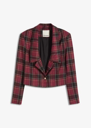 Kurzer blazer mit zierknopf - blazer,