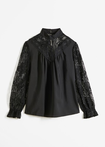 Bluse mit stehkragen 38 - mit, gr.