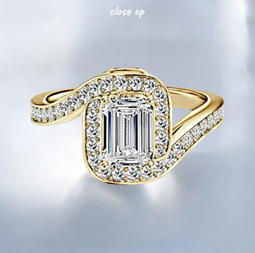 Lab grown diamond - ehering, 14k