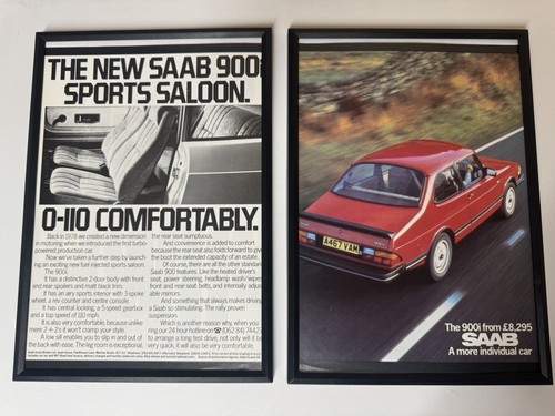 Gerahmte original 1984 saab - original,