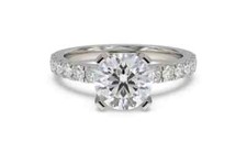 Solid 950 Platinum Damen Verlobungsring 1.14 CT Rundschliff Kunstdiamanten Grown