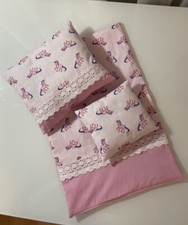 Nostalgie Puppenbettwäsche Puppendecke Puppenwagen Bettwäsche Decke Kissen