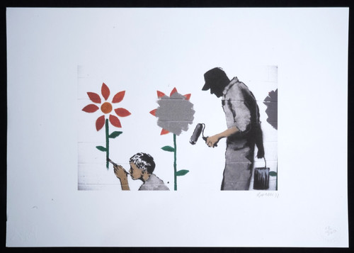 Banksy lithographie 50x35 - lithographie,