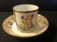 Empire, PARIS MANUFACTURE DE LOCRÉ, La Courtille Tasse mit Untertasse Porzellan