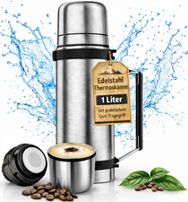 Edelstahl Thermoskanne 1L mit