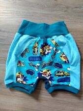 Türkise  kurze Pumphose, Paw Patrol,Neu, Handmade, Jersey, Gr.104/110,Unisex