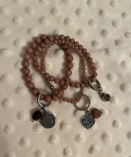Armbänder / Exoal / Echte Steine / 3 Stück / Beige / Braun / Naturton / Elegant