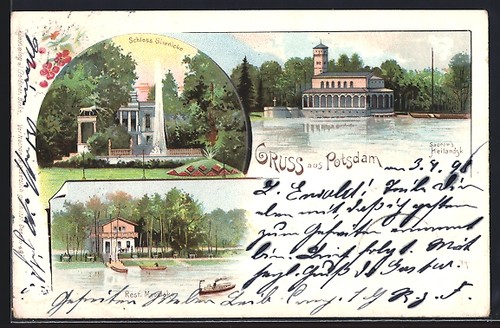 Lithographie potsdam schloss - lithographie,