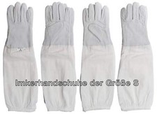 1 Paar Imkerhandschuhe Ziegenleder grau S-XXL Baumwolle Imkerei Schutzhandschuhe