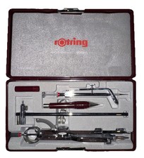 Rotring Zirkelset Zirkel Set unbenutzt WIE NEU komplett 6-teilig Bleistift TOP