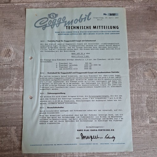 Original technische mitteilung - original,
