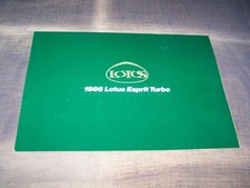TOPRARITÄT Herrlicher Prospekt Lotus Esprit Turbo von 1986 !!!