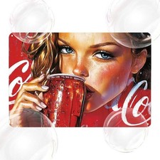 Blechschild Coca Cola sexy Girl Nostalgie Vintage Metallschild TE2529
