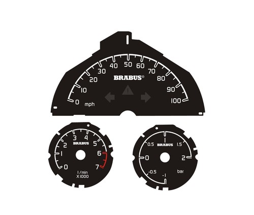 Speedometer 100 mph clock - mph, +