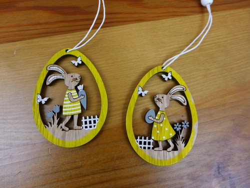 Holz deko hase - holz,