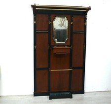 Antike Jugendstil GARDEROBE, Wandgarderobe, Ulme / Rüster Vollholz mit Schwarz
