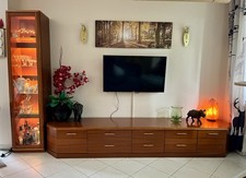 Lowboard  mit Vitrine Beleuchtet in Kirschbaum Hochwertig