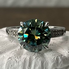 Grüner Moissanit Ring 925