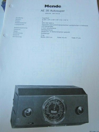 Schaltplan radio mende 35 - schaltplan, ae