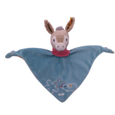 STEIFF 238611 Issy Esel Plüsch kuschelig Schmusetuch für Babys 28 cm Türkis