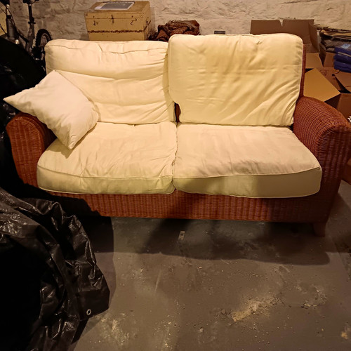 Sitzer rattan sofa braun mit - 2-sitzer,
