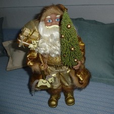 Weihnachstmann Nikolaus Figur Gold braun ca.38 cm