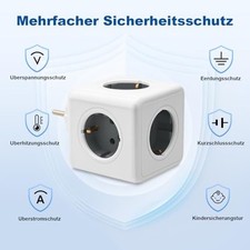 5 Port Cube Power Strip Socket Adapter 5-Fach Steckdose für Büro Heim