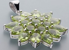 Schmuck Anhänger Silber 925 rhodiniert Peridot ca.13,34ct Ä4998