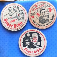 3 verschiedene alte Bierdeckel