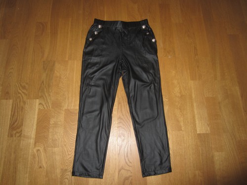 Schwarze lederimitat leggins - schwarze,